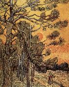 Vincent Van Gogh Pine trees against an evening Sky painting